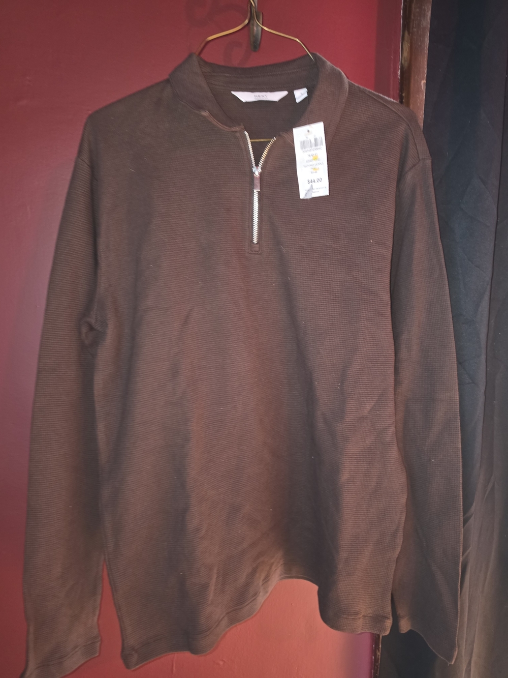 Brown Half-Zip Pullover Polo